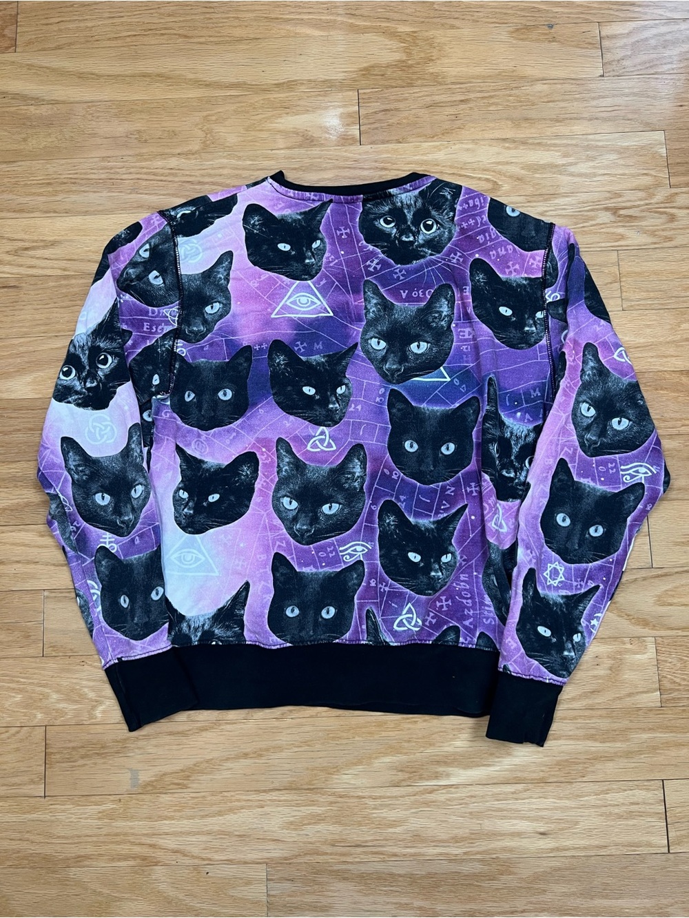 KILLSTAR Cat Lord Occult Cosmic Purple Keiko Cat Crewneck Sweatshirt Unisex - Picture 10 of 13